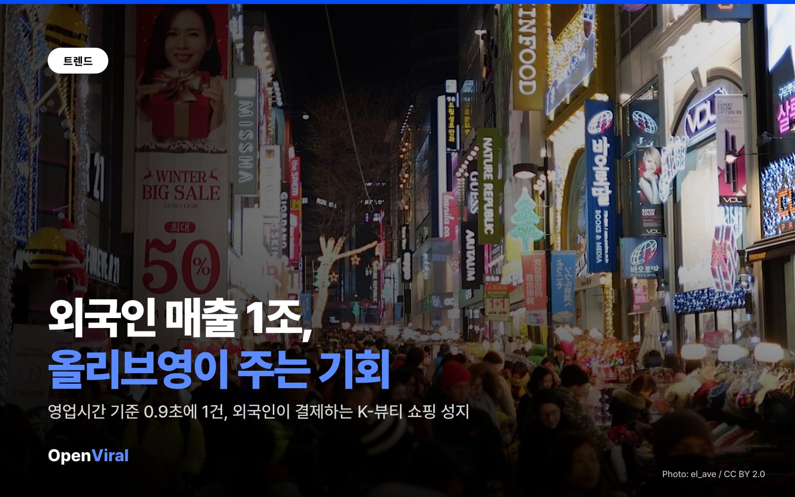 0.9초에 1건씩 결제: 외국인 매출 1조 원 올리브영이 중소 브랜드에 주는 기회 이미지 1